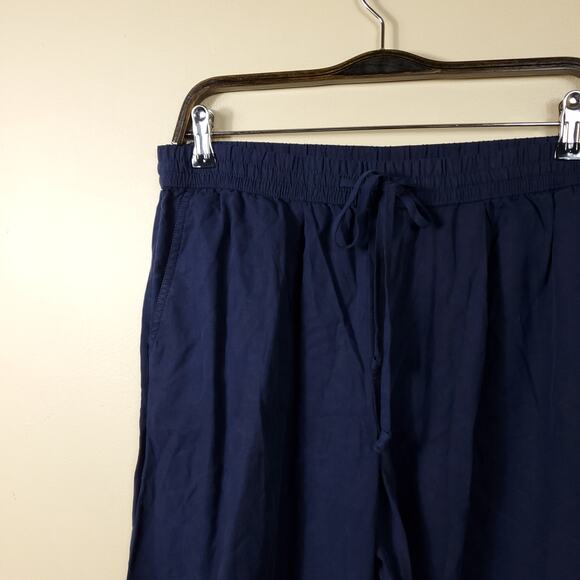 Gap Stretch Drapey Cropped Wide Leg Pants Navy Size S - Picture 3 of 9